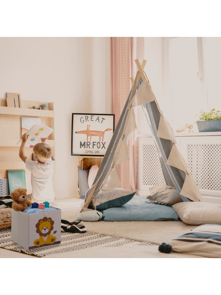 relaxdays Aufbewahrungsbox in Beige/ Gelb - (B)33 x (H)33 x (T)33 cm günstig kaufen onesize
