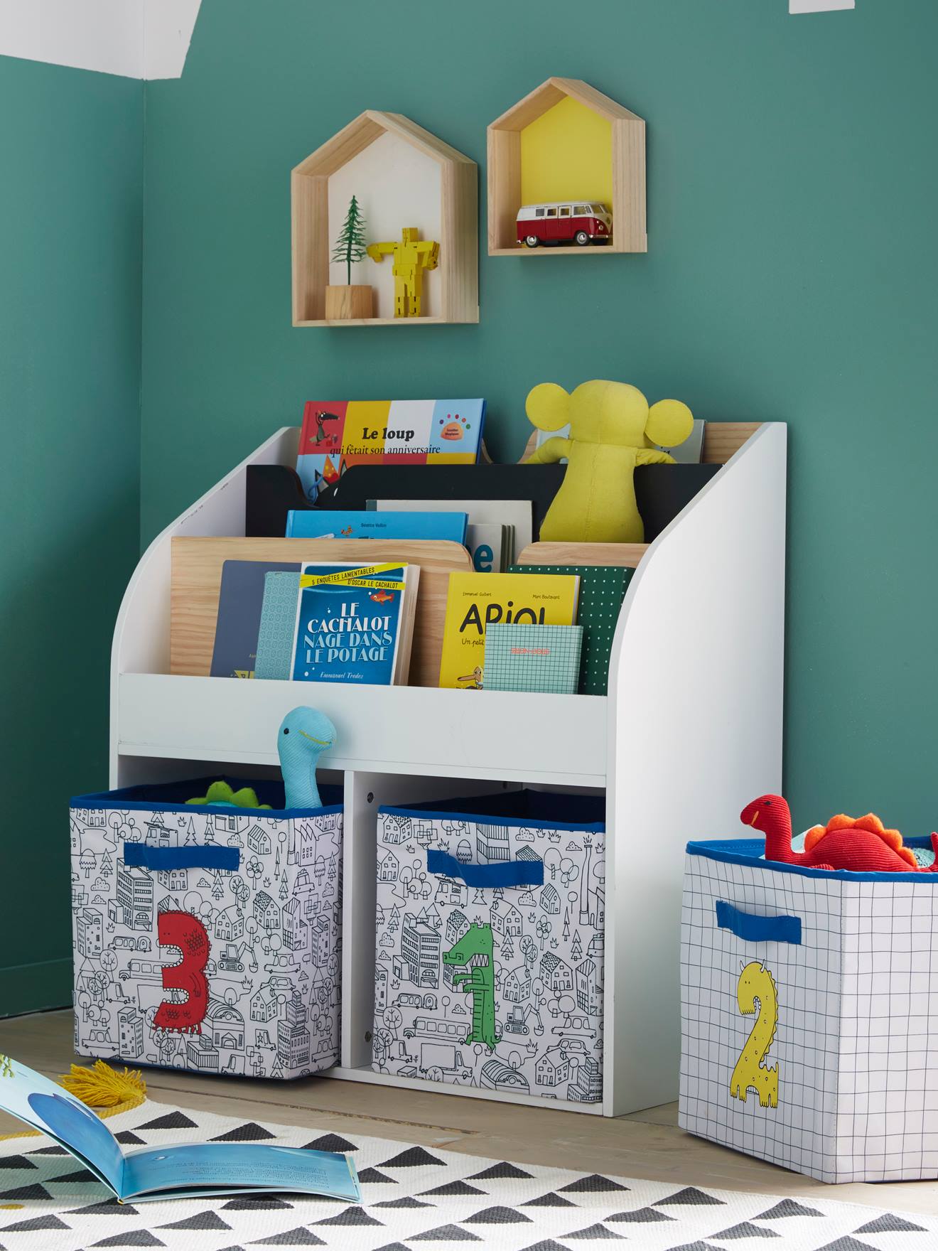 Vertbaudet Kinder Bücherregal SCHOOL, 2 Fächer - rosa
