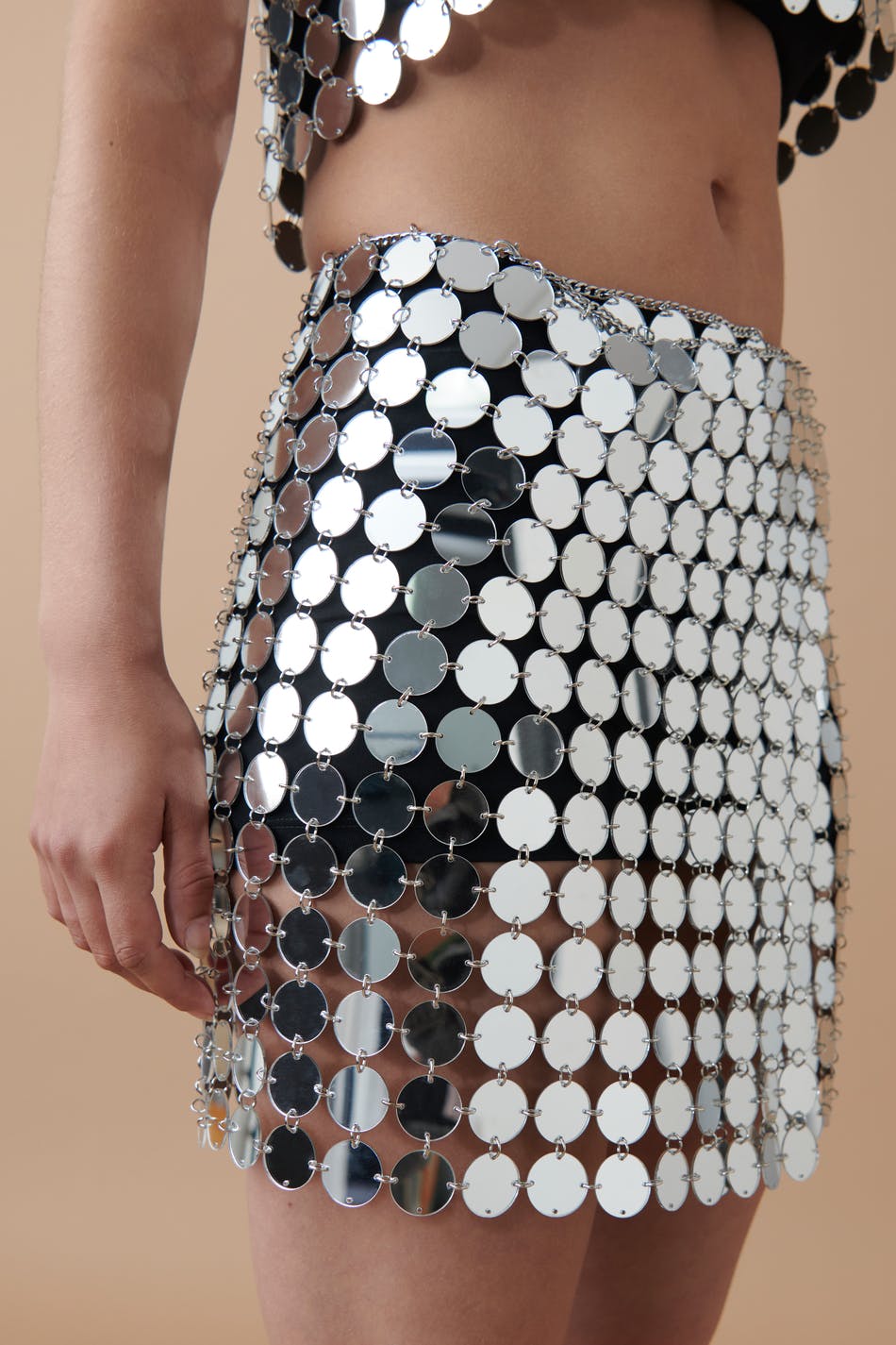 Mirror mini skirt