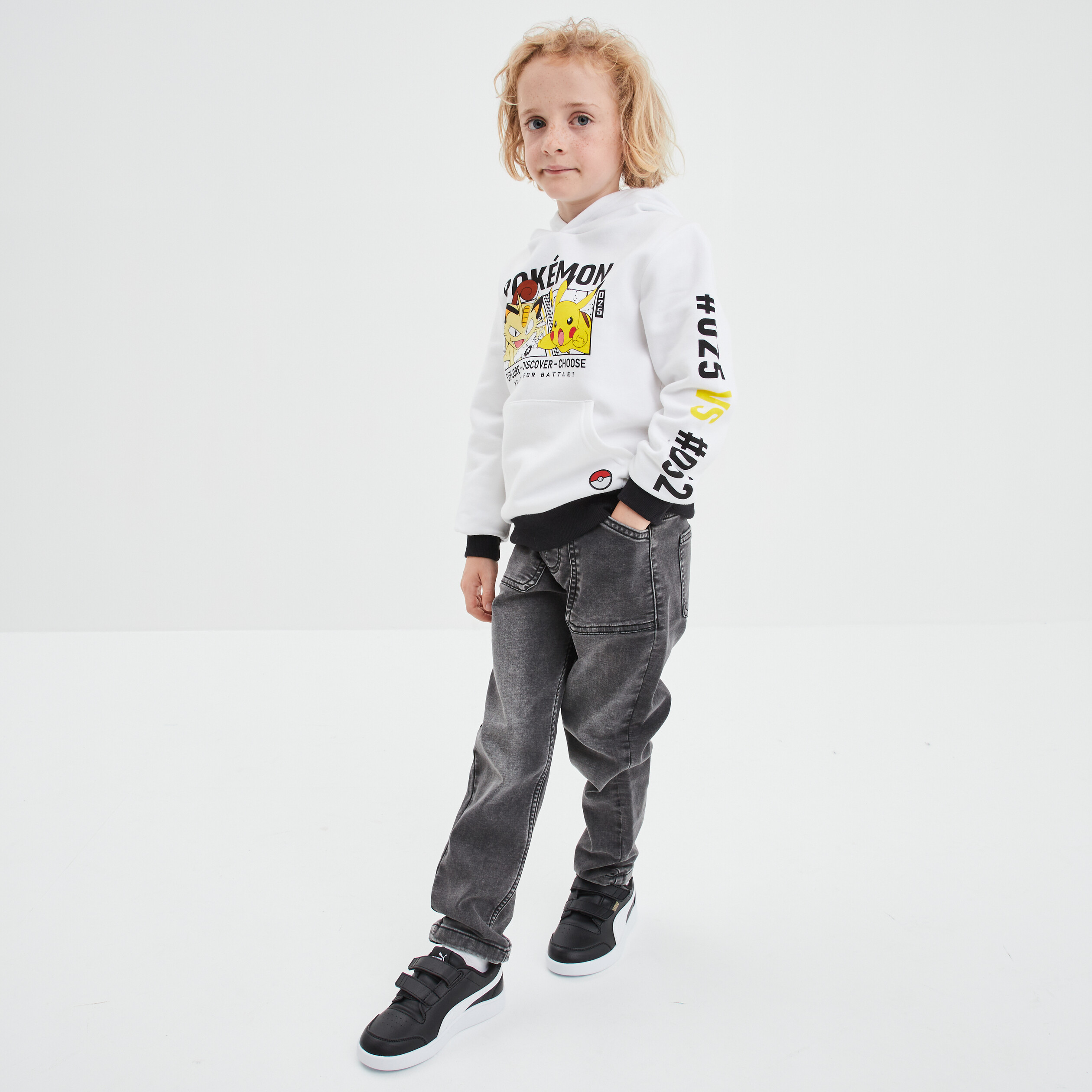 Sweat à capuche hoodie Pokémon blanc garçon | La Halle
