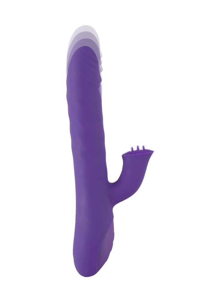 Sweet Smile Stoßvibrator mit Klitorisreizer Thrusting & Rotating Pearl Vibrator in lila günstig kaufen 24 cm