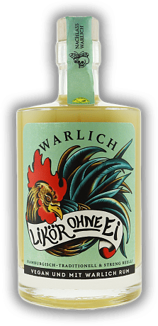 Warlich Likör ohne Ei VEGAN Warlich Likör ohne Ei VEGAN Der erste vegane Likör ohne Ei, der wirklich wie Eierlikör schmeckt. 0,5	 Liter - Vol 17%