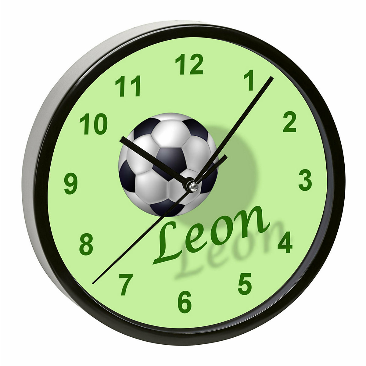 Kinder Wanduhr personalisiert mit Name Fußball 2