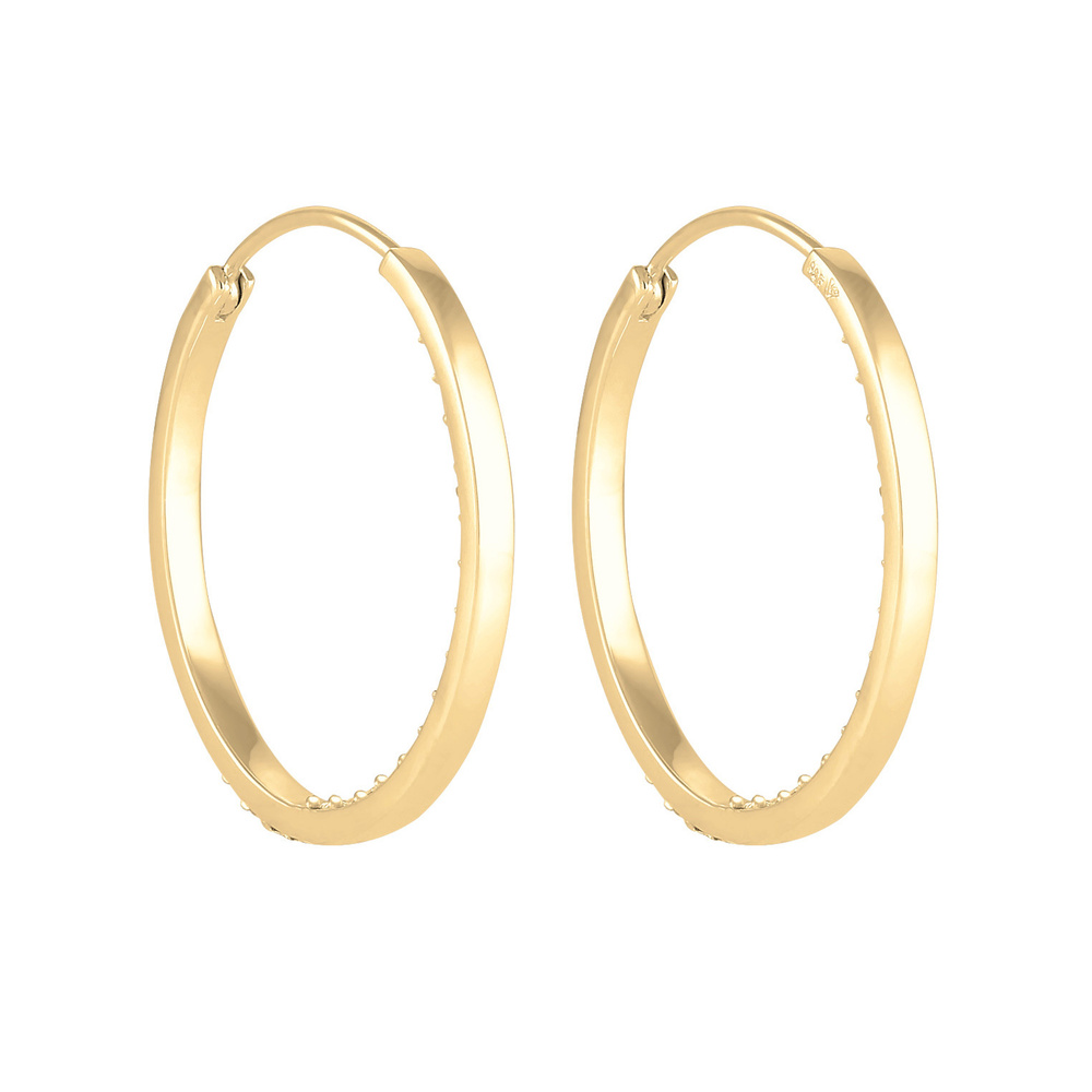 Elli Elli Boucles d'Oreilles Femmes Créoles Étincelantes avec Cristaux en Argent Sterl Boucles d'oreilles