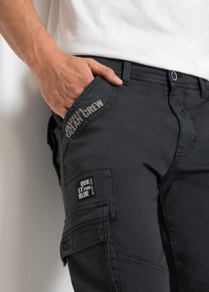 Long-Bermuda mit Cargotaschen, Regular Fit