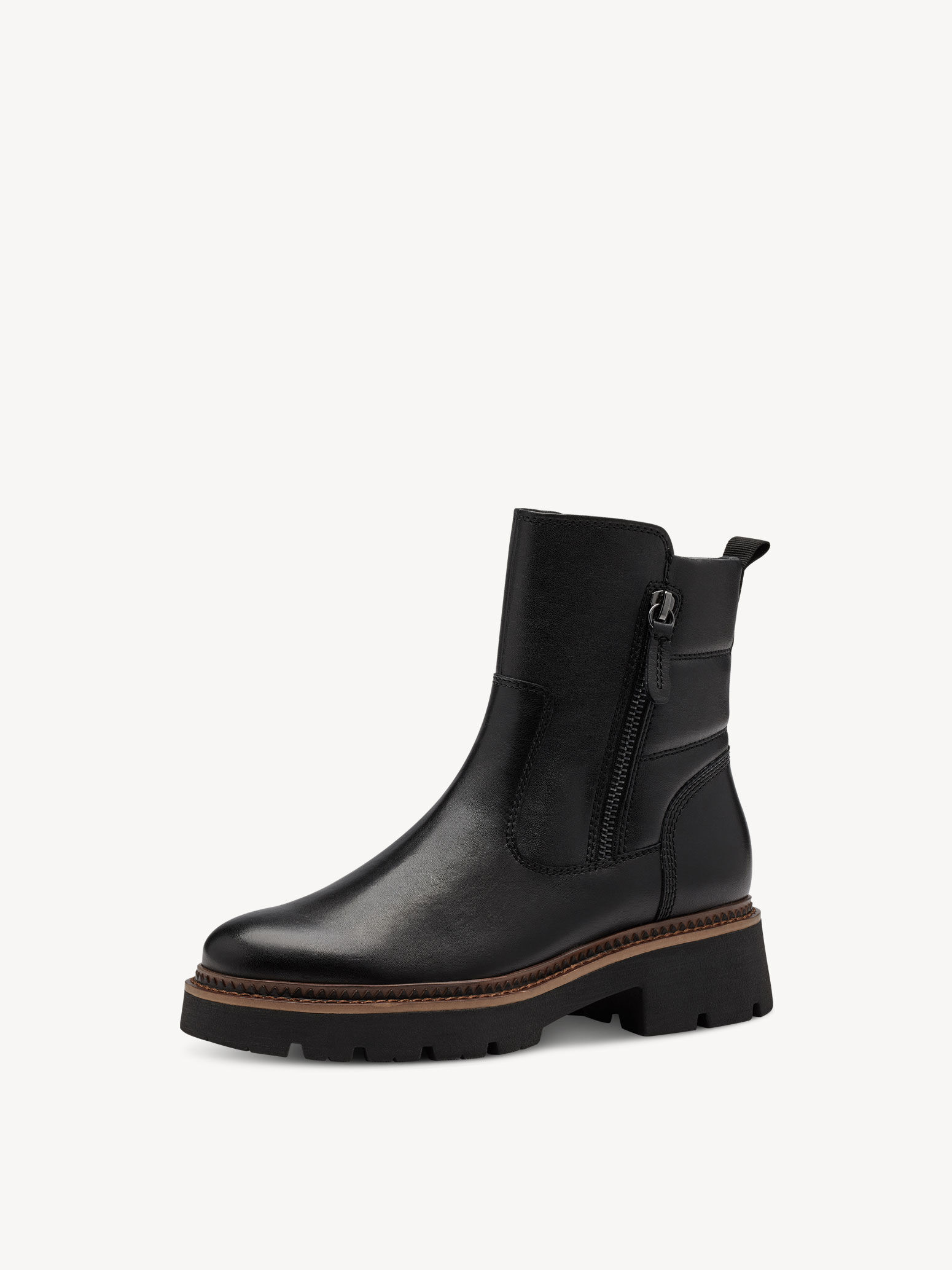 Bottine en cuir - noir