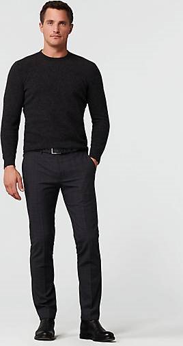 MEYER Chino-Hose Baumwoll-Woll Check Chino