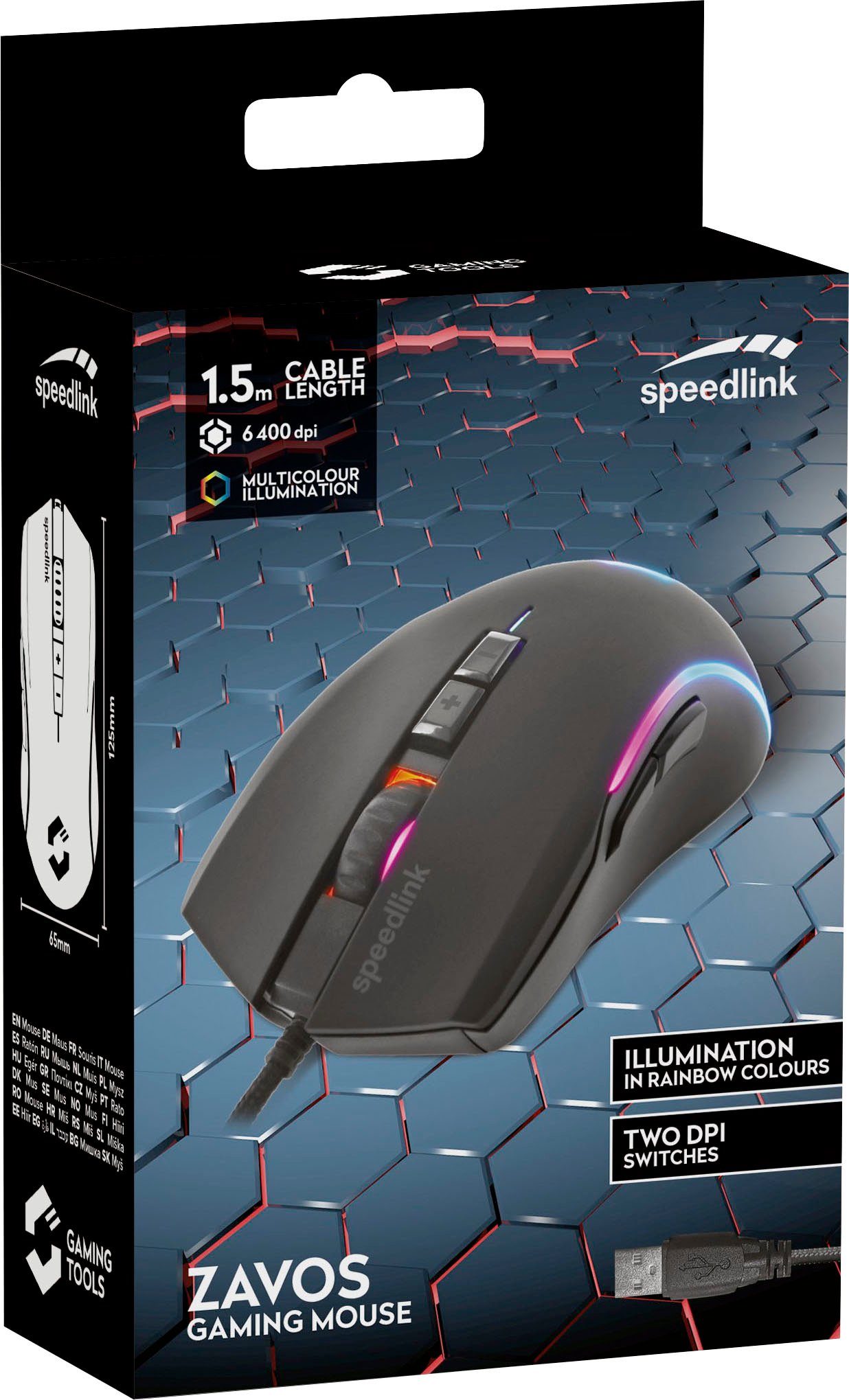 Speedlink ZAVOS Gaming-Maus (mit 5 Tasten + 2 dpi-Schaltern)