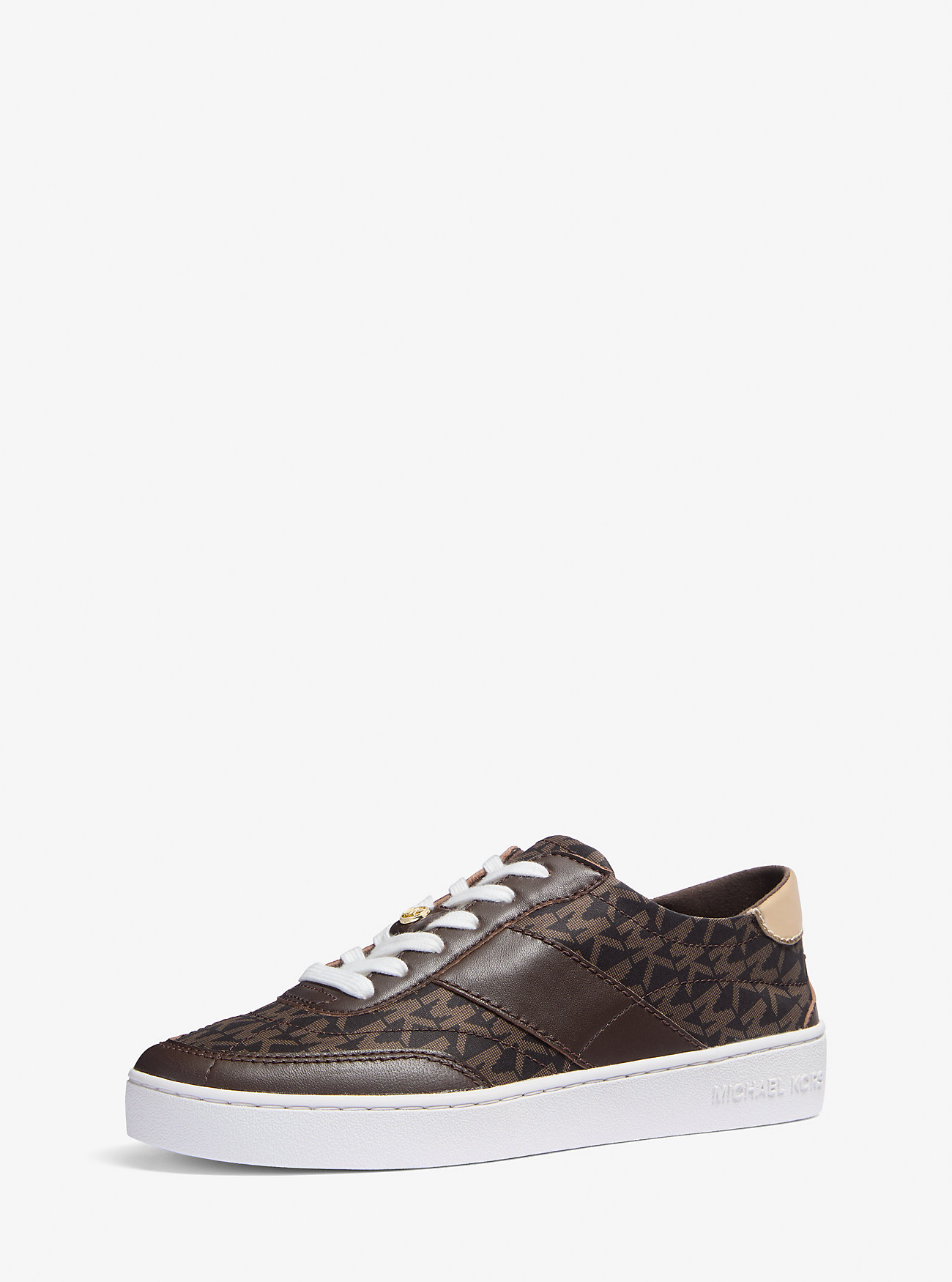Sneakers Kaycee Signature Logo in pelle - MARRONE