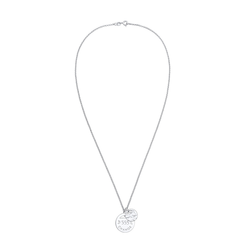 Elli Elli Collier Femmes Plaquette Organic 555 Change en Argent Sterling 925 Bijoux