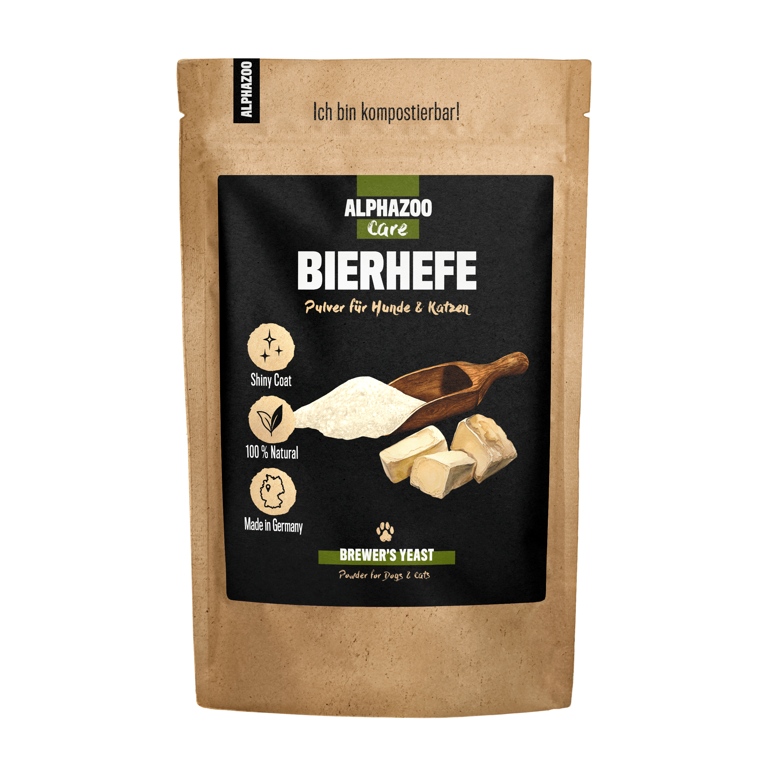 ALPHAZOO Ergänzungsfutter & Aufzucht ALPHAZOO Bierhefe-Pulver für Hunde und Katzen 500 g