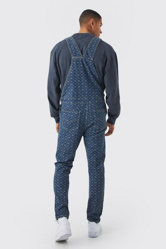 Slim-Fit Latzhose mit Print