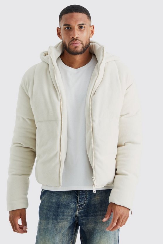 Tall Fleece-Steppjacke mit Kapuze