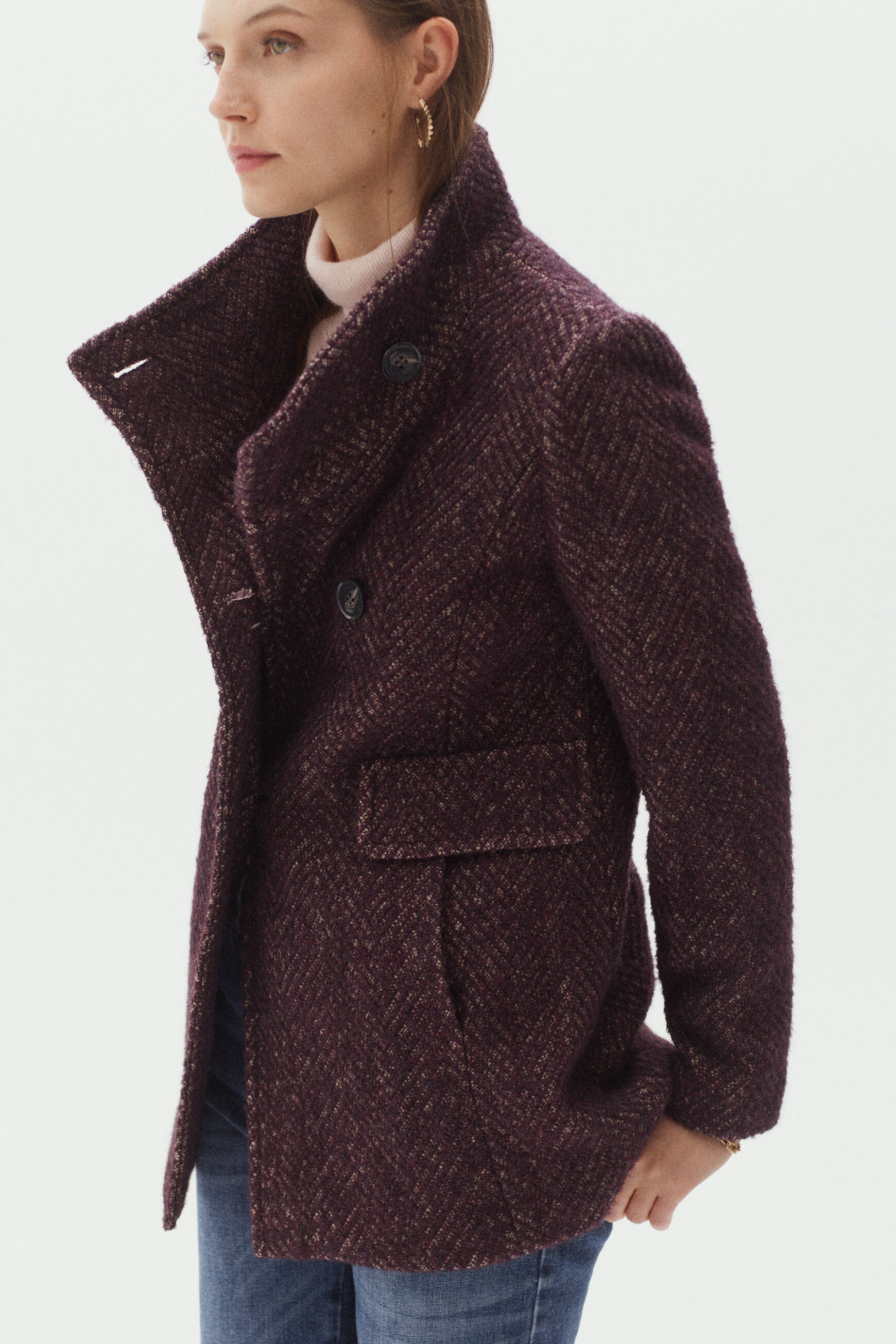 manteau ali prune femme