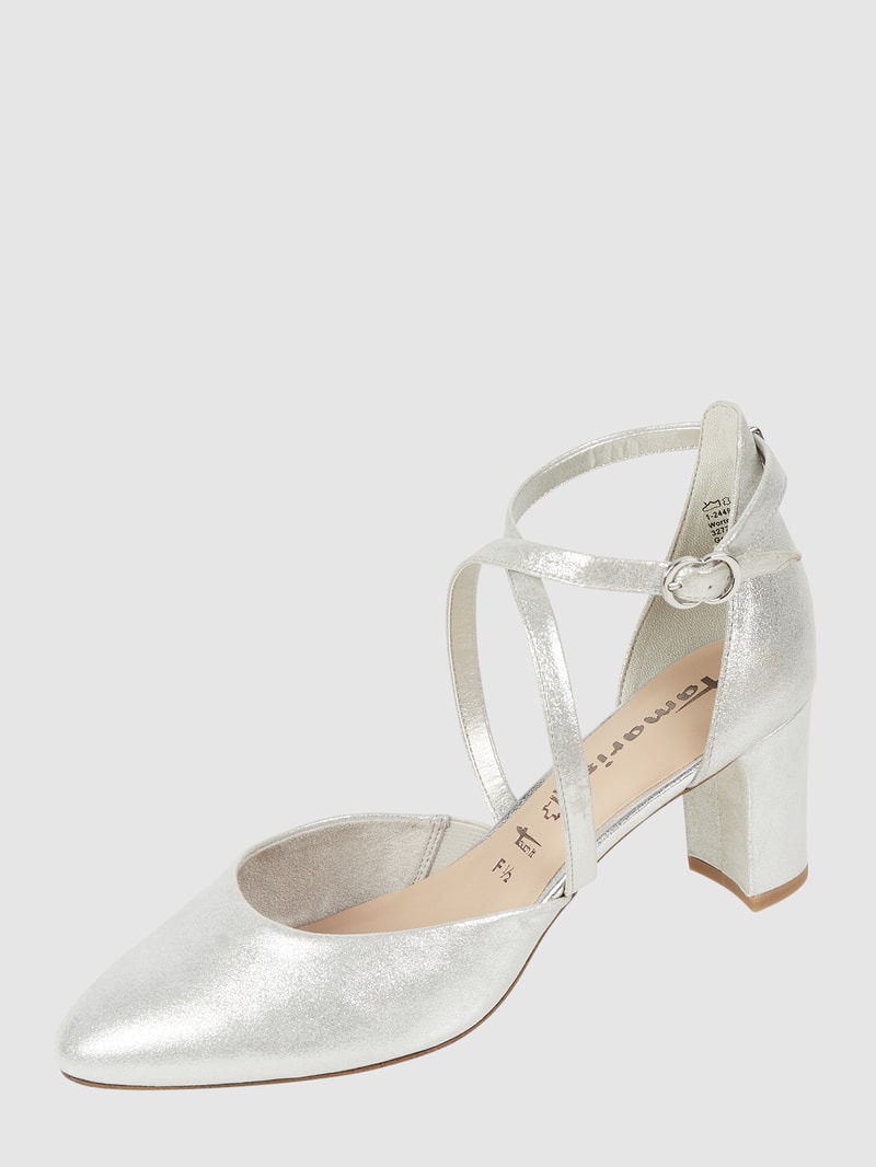 Pumps aus Leder in silber