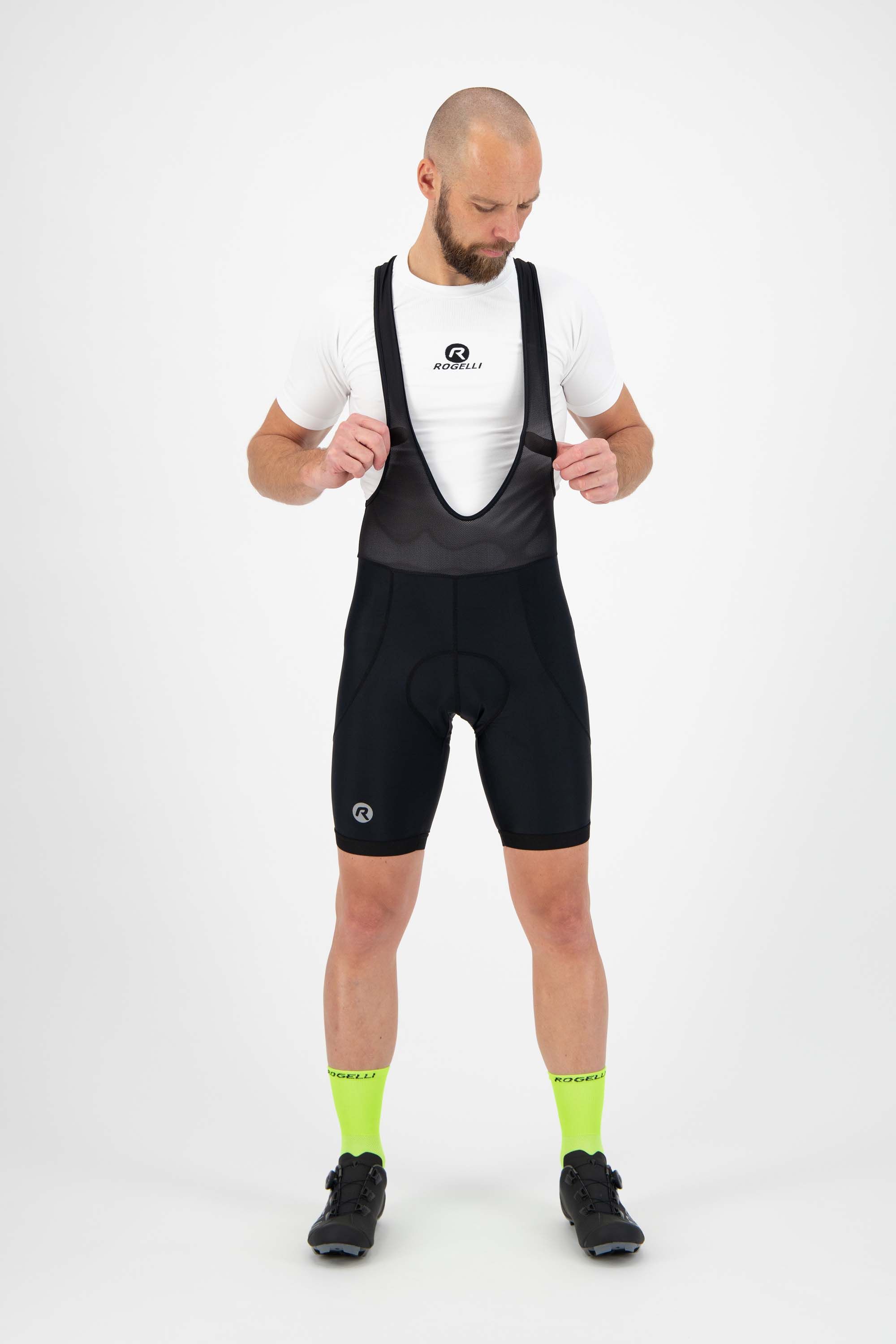 Rogelli Core Black Herren kurze Radhose mit Träger