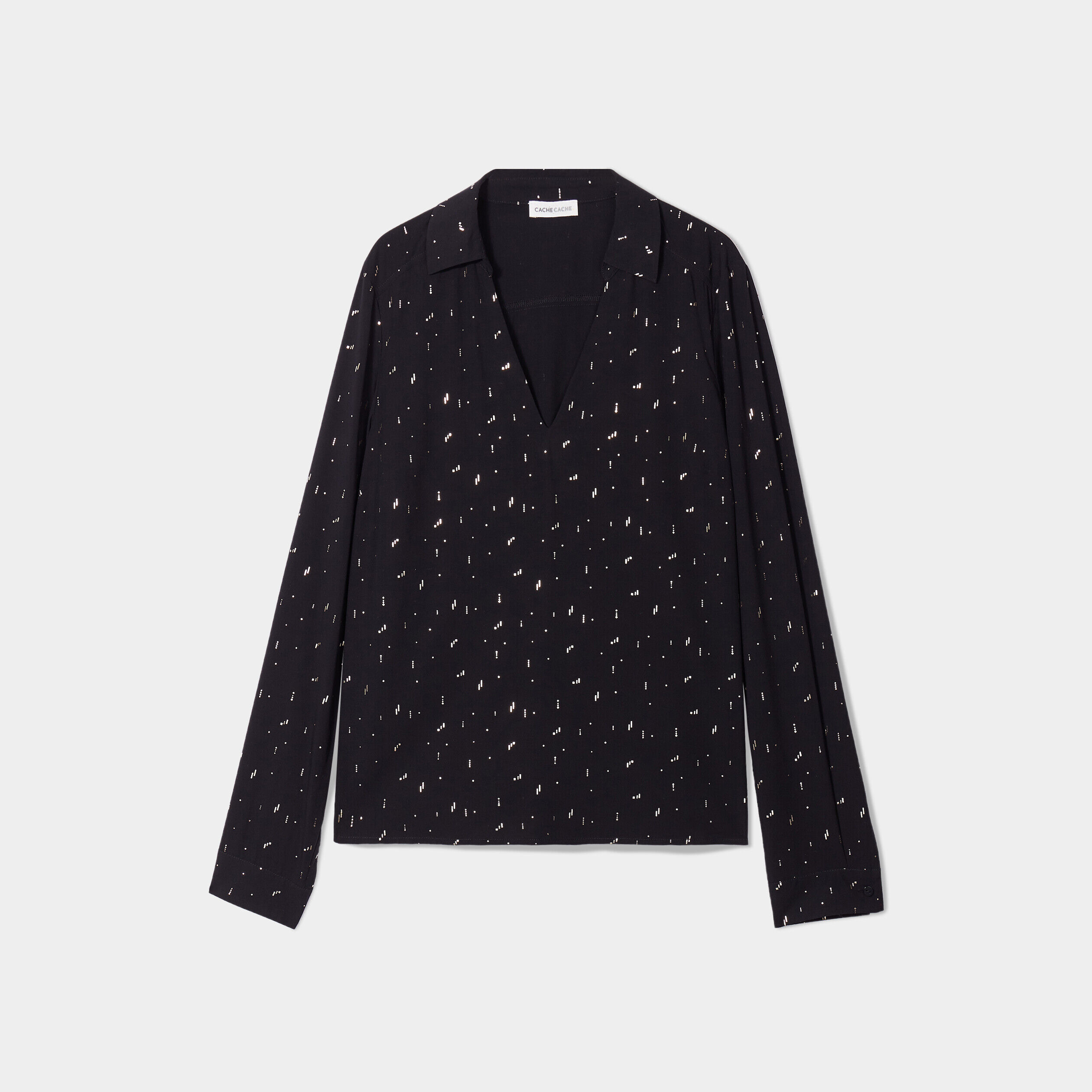 Blouse manches longues noir femme | Cache Cache