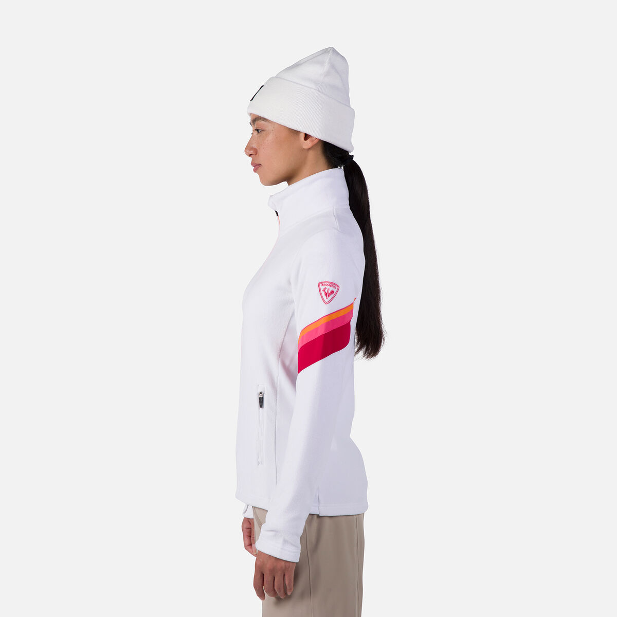Damenfleecejacke mit durchgehendem Reißverschluss Strawpile