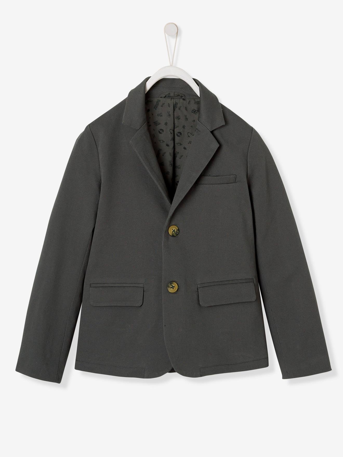 Veste garçon doublée motifs rock anthracite