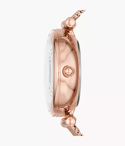 Fossil Uhr Carlie Mini Automatikwerk Milanaiseband Edelstahl roségoldfarben