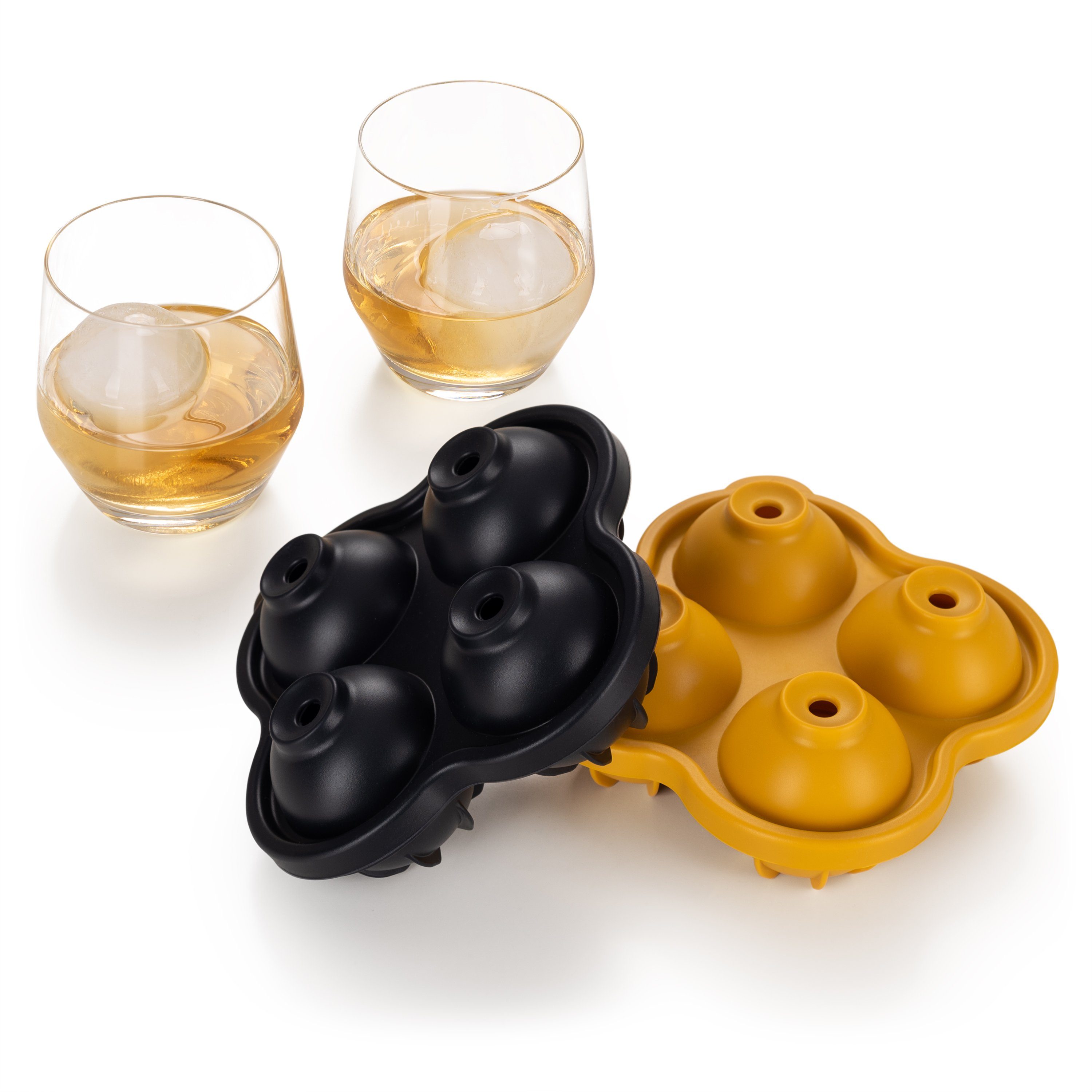 Blumtal Eiswürfelform Eiswürfelform Silikon Kugeln - Kugelgröße XXL, 2x4er Pack, Eiskugelform BPA frei, Leichtes Herauslösen der Eiswürfel