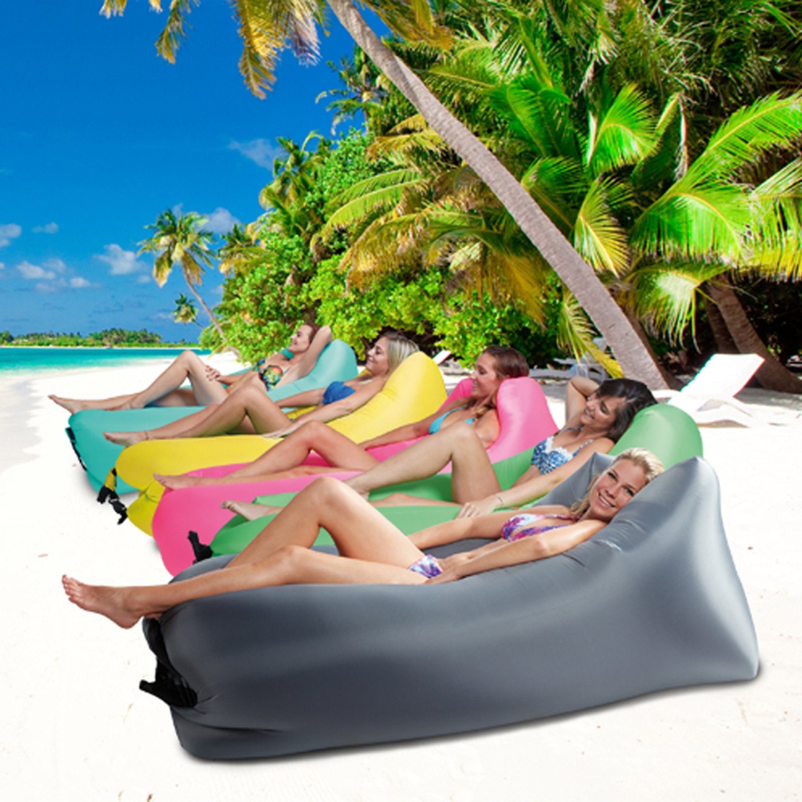 Happy People Luftbett Air Lounger To Go 2 Liegesack Sitzsack, Luft Sofa Lounge Couch Sessel Aufblasbar