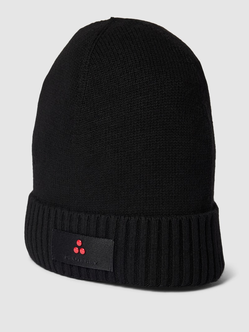 Beanie mit Label-Patch Modell 'Silli' in marineblau