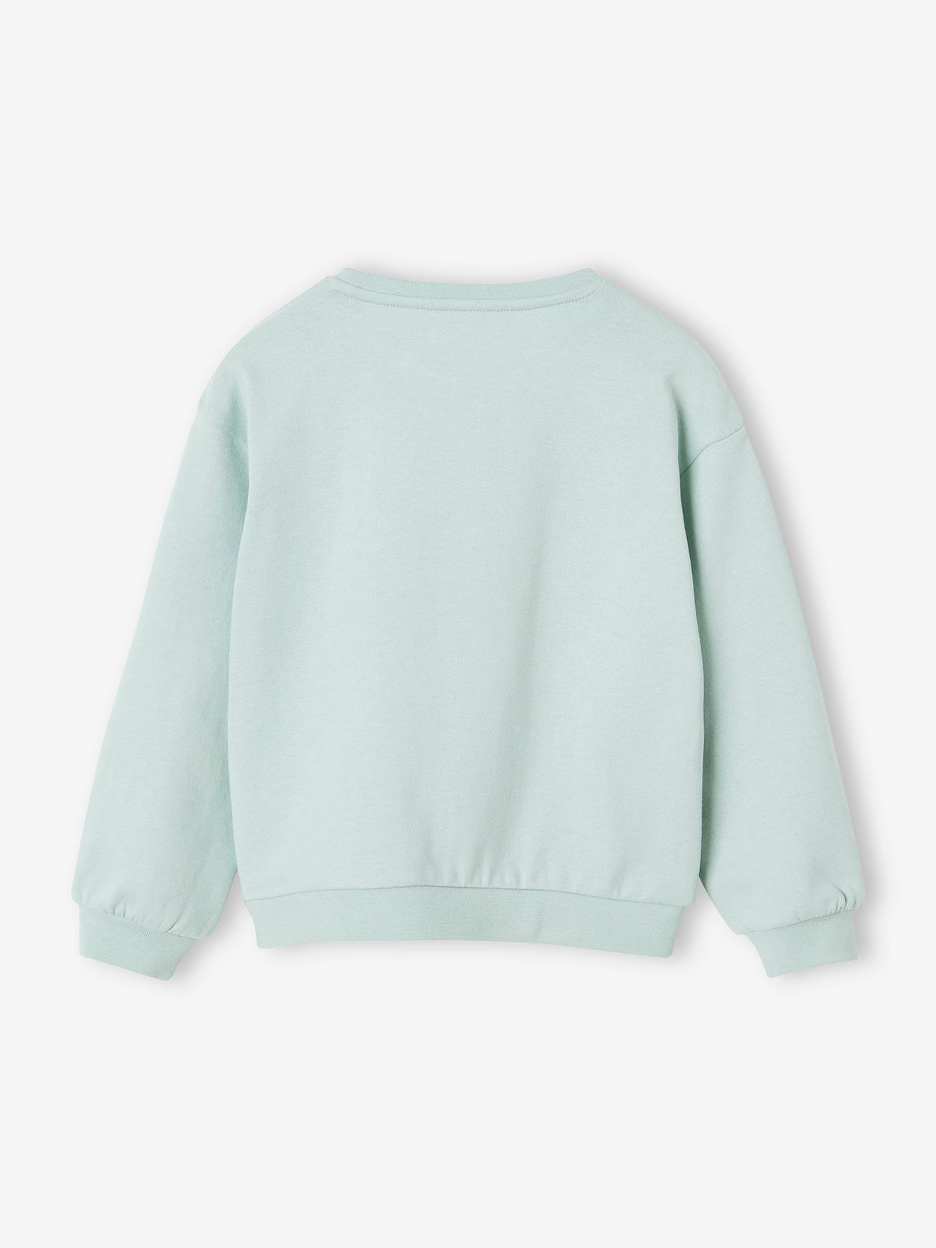 Vertbaudet Mädchen Sweatshirt mit Print Basics Oeko-Tex - grau meliert