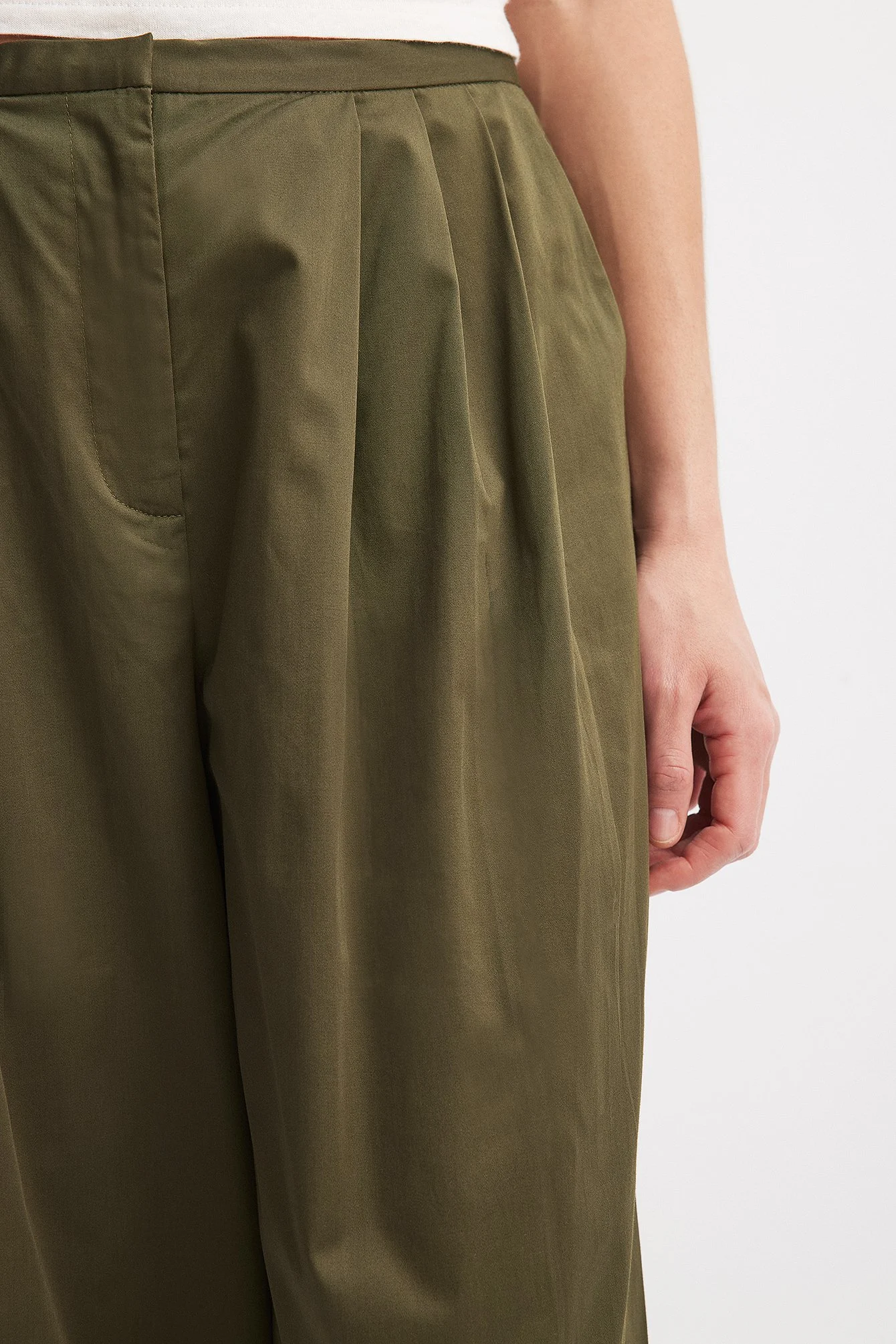 Baumwollhose mit halbhoher Taille
