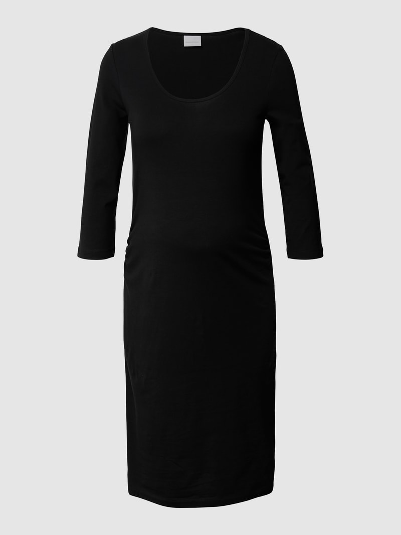 Umstands-Kleid mit Raffungen in schwarz