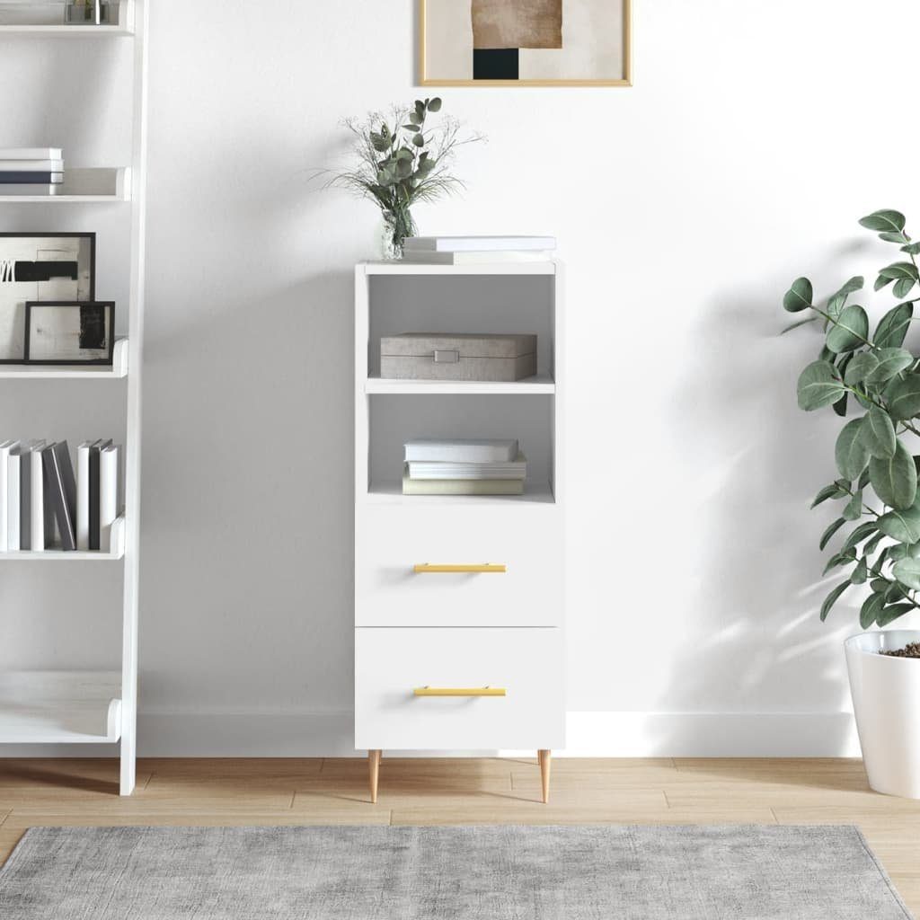vidaXL Sideboard Sideboard Hochglanz-Weiß 34,5x34x90 cm Holzwerkstoff (1 St)