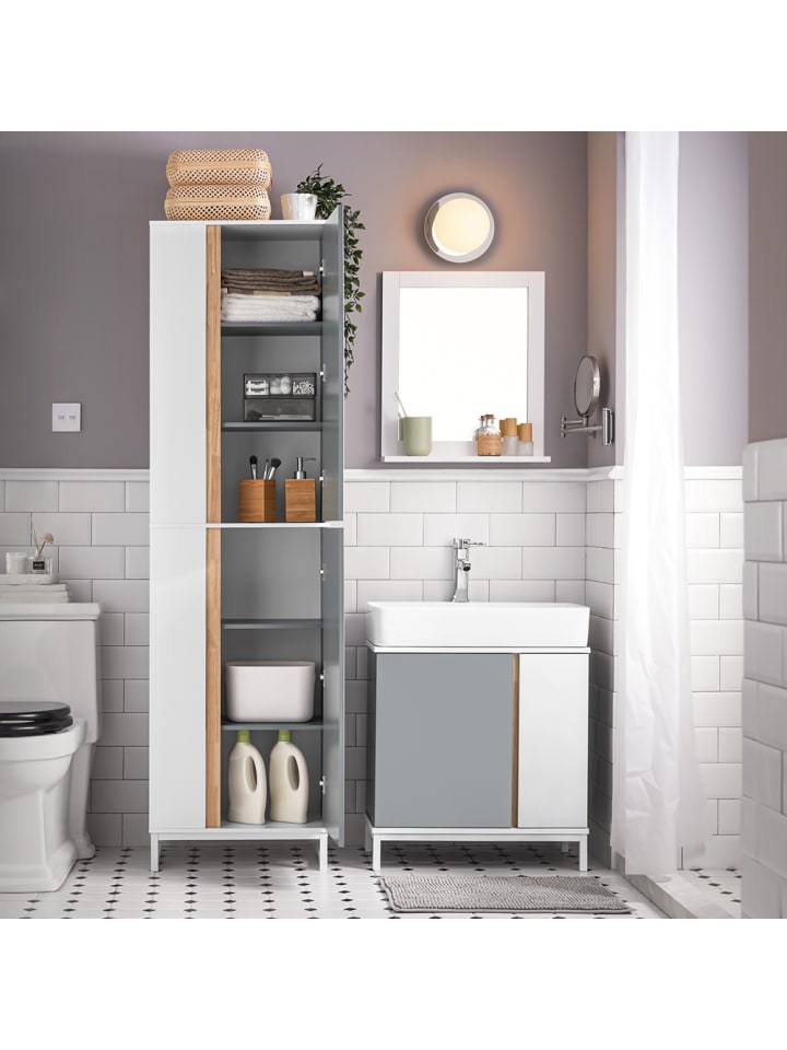 SoBuy Hochschrank in Hellgrau - (B)50 x (H)181 x (T)30cm günstig kaufen onesize
