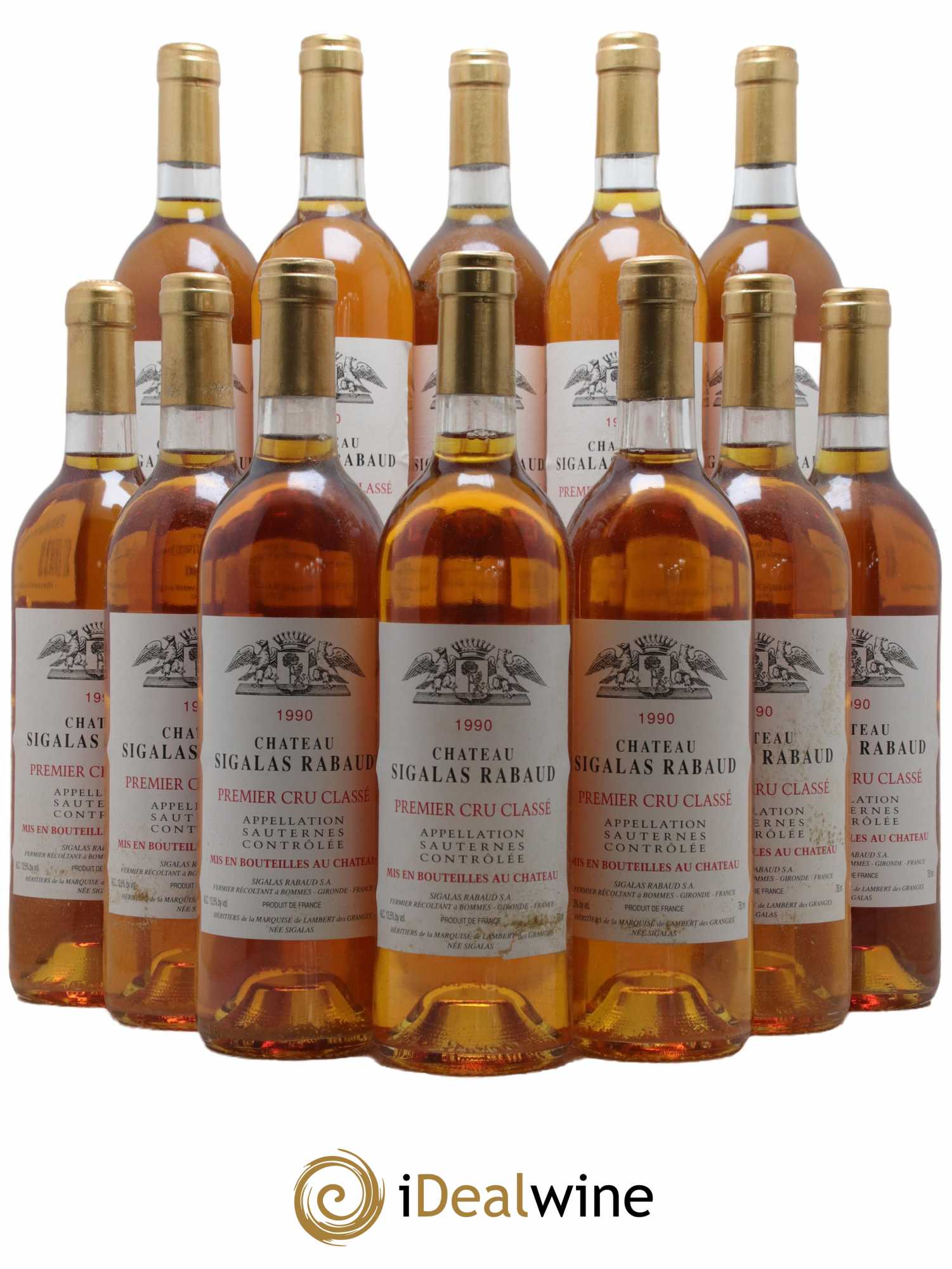 Château Sigalas Rabaud 1er Grand Cru Classé  1990 - Lot de 12 Bouteilles