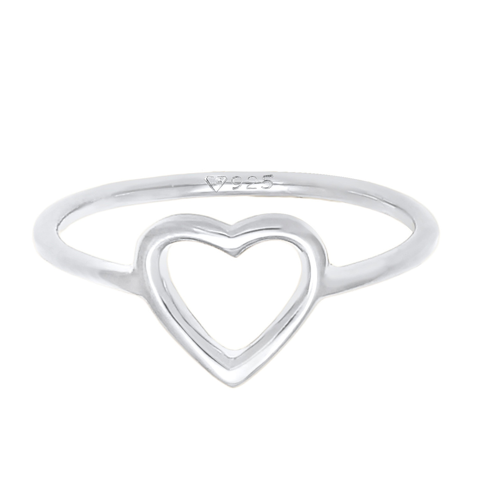 Elli Elli Bague Femmes Cœur Cut Out Filigrane Tendance en Argent Sterling 925 Bague