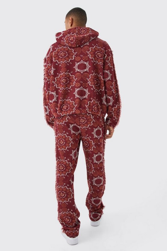 Jacquard-Jogginghose mit geteiltem Saum