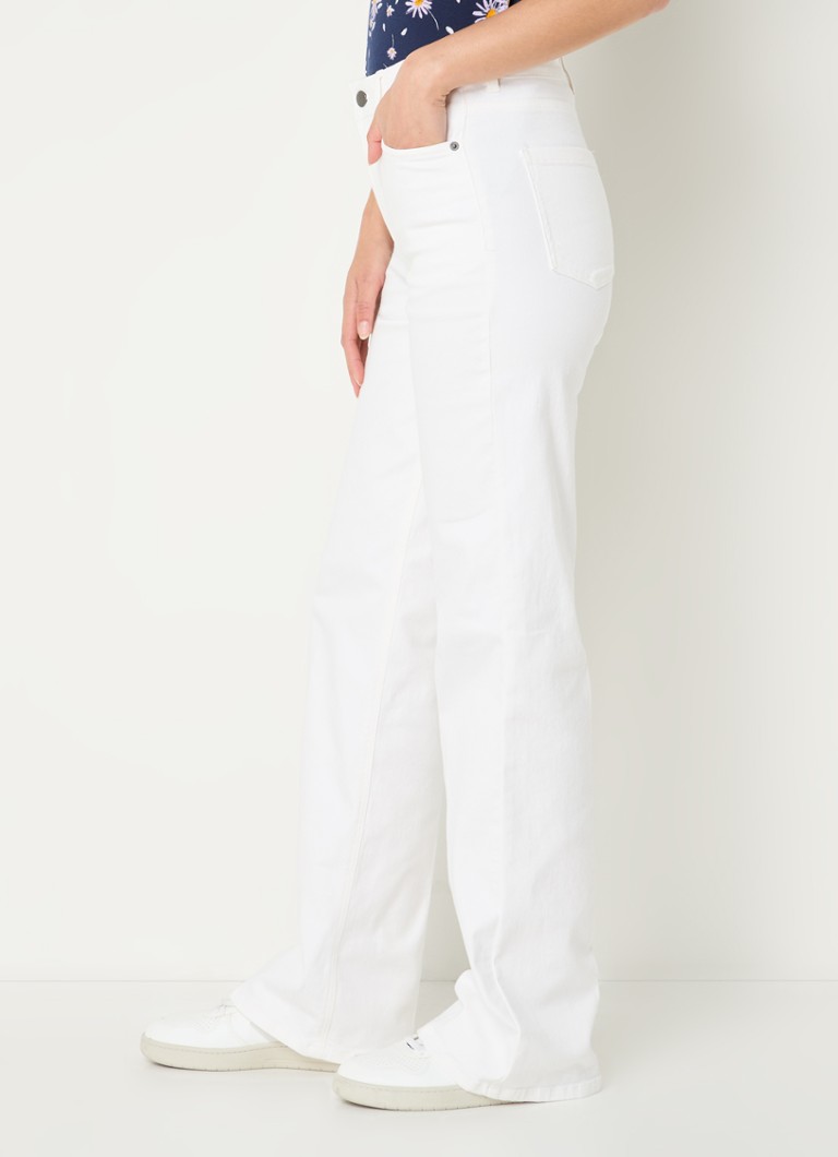 Pantaloni Benetton cu talie înaltă și croială dreaptă, de culoare decolorată.