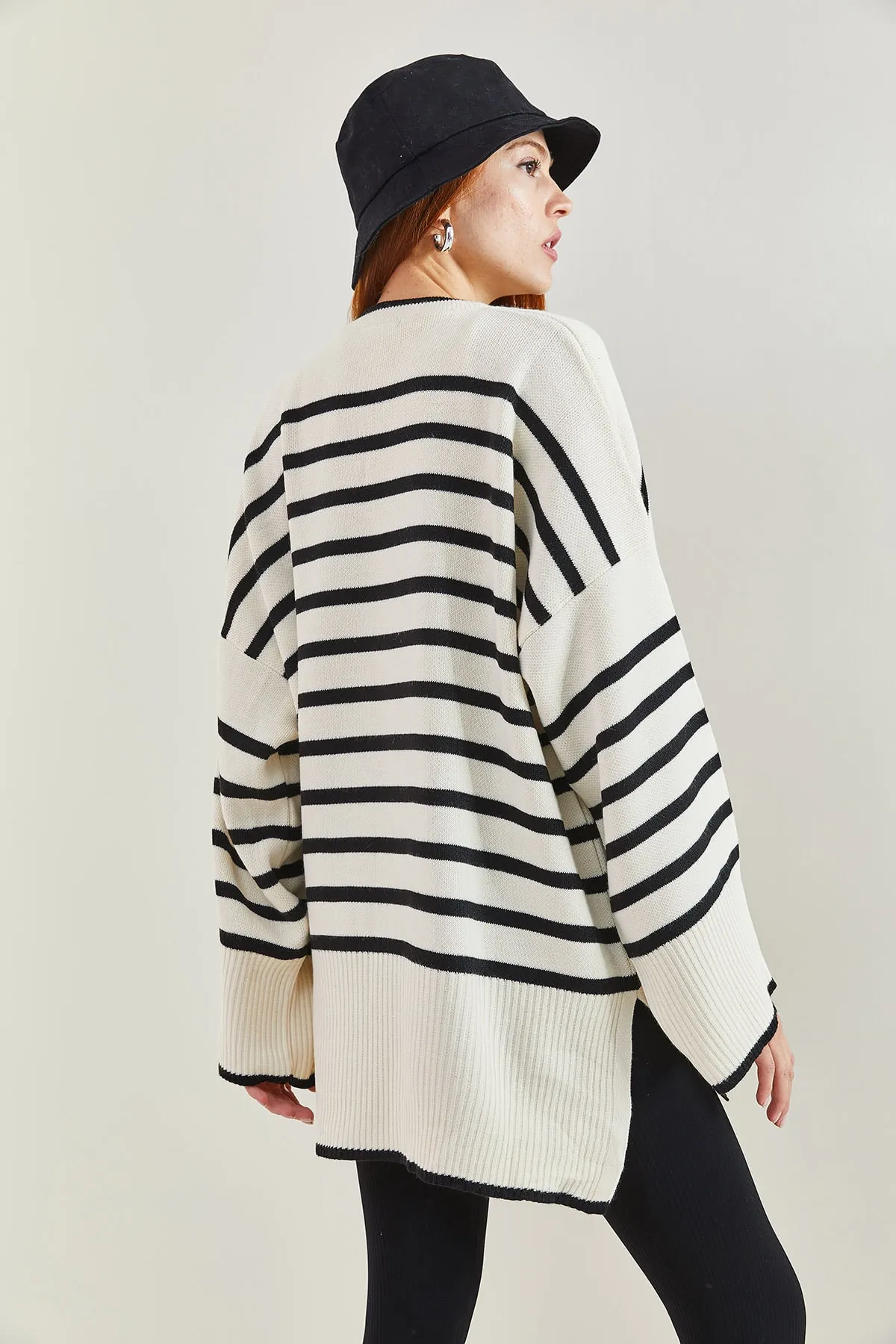 Bianco Lucci  Gestreifter Oversize-Strickpullover für Damen