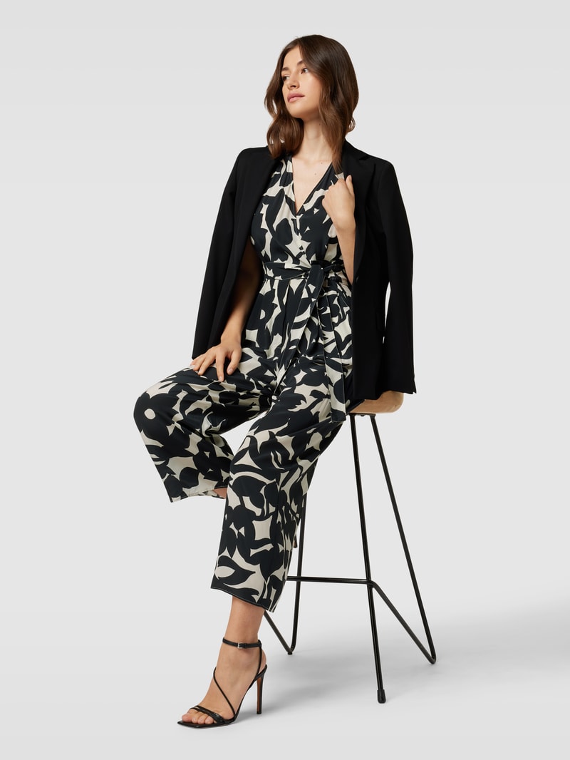 Jumpsuit mit Allover-Muster Modell 'DOLLARO' in schwarz