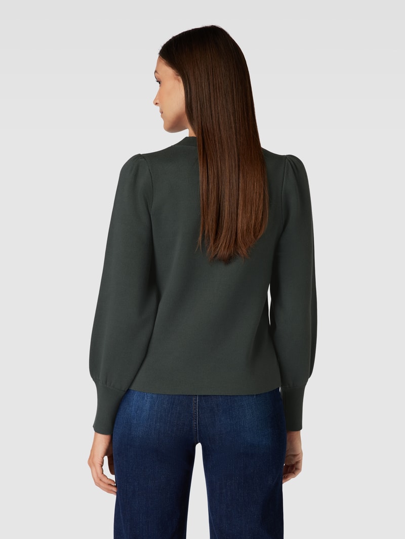 Strickpullover mit Ballonärmeln in smaragdgrün