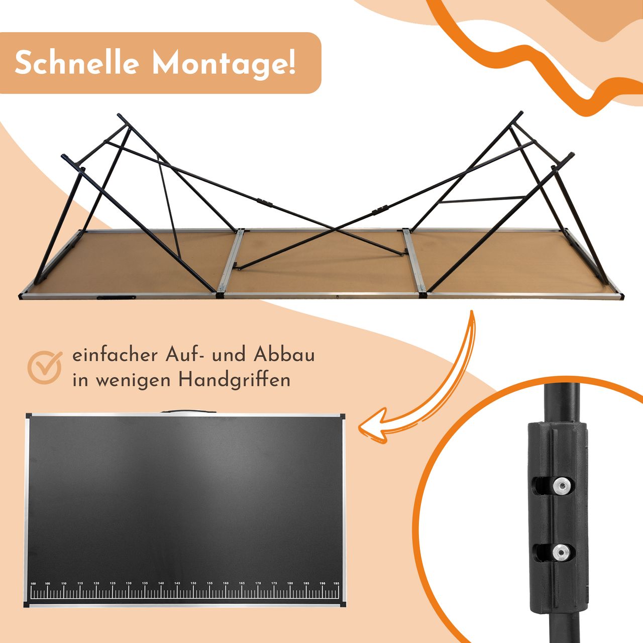 Lemodo Tapeziertisch klappbar, Arbeitstisch