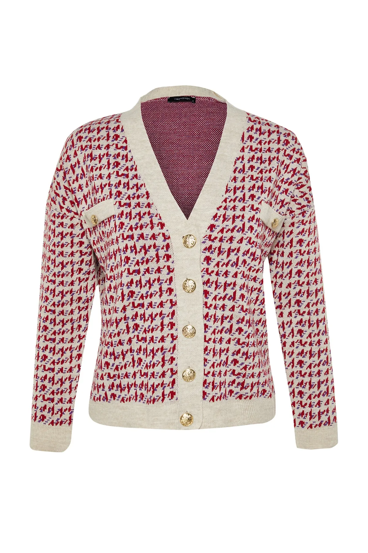 Trendyol Collection  Beigefarbener Strick-Cardigan mit weiter Passform TWOAW22HI0268