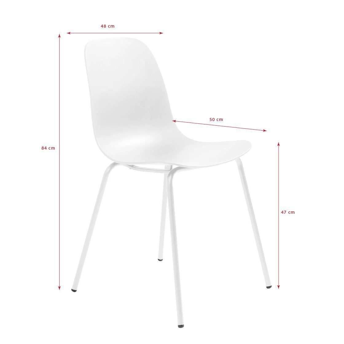 Trendstore Schalenstuhl Urix, Esszimmerstuhl, Metallgestell und Kunststoffsitzschale, Wählbar in den Farben 'dusty green', 'grey', 'petrol' oder 'white'