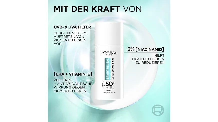 L'Oréal Bright Reveal Dark Spot UV-Fluid LSF50+ 50 ml