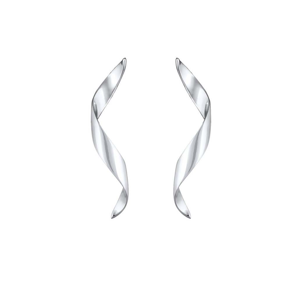 Elli Elli Boucles d'Oreilles Pendante Vague Spirale Géo Boucles d'oreilles Femme  (925 Boucles d'oreilles