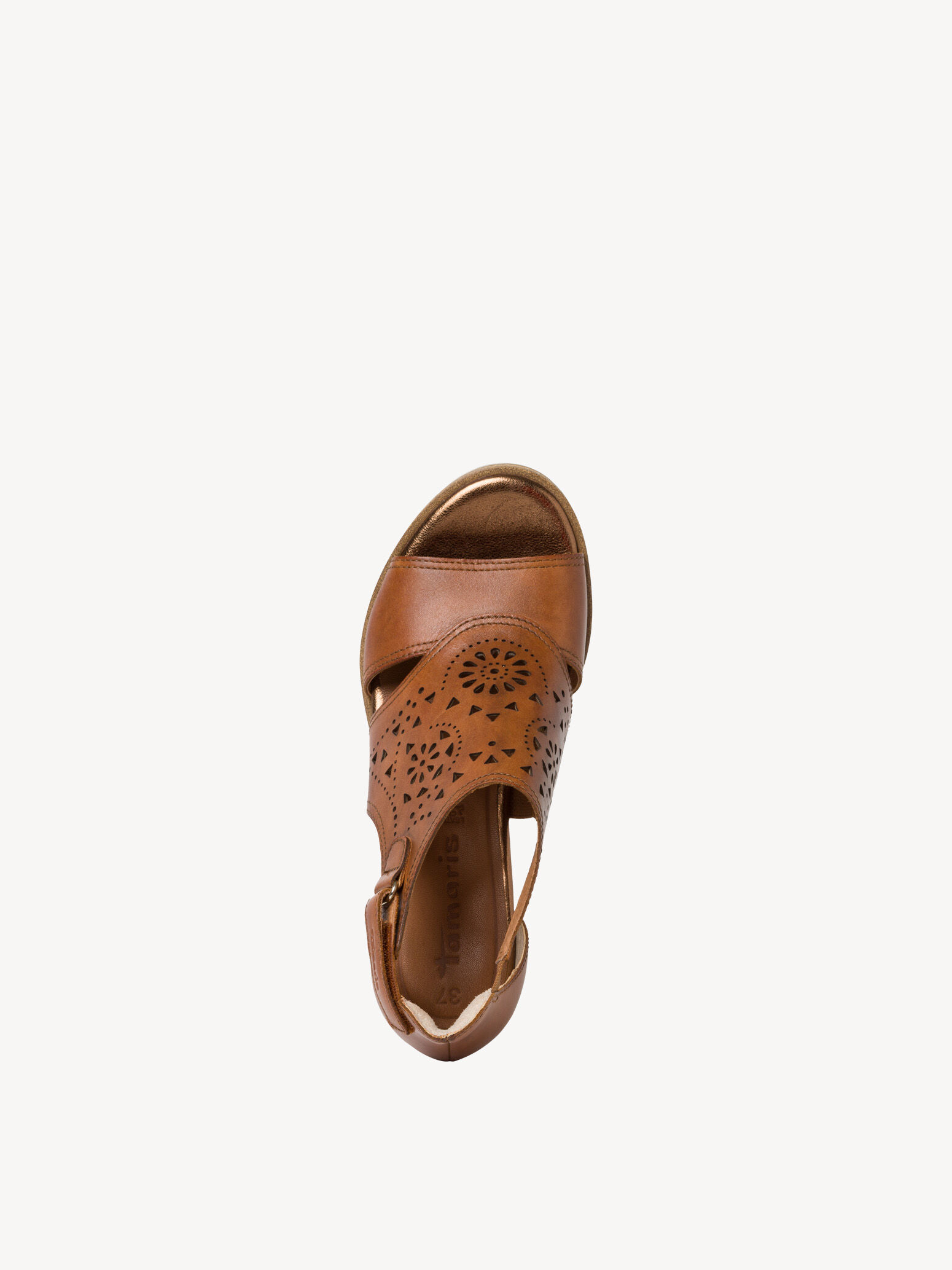 Sandale à talon en cuir - marron