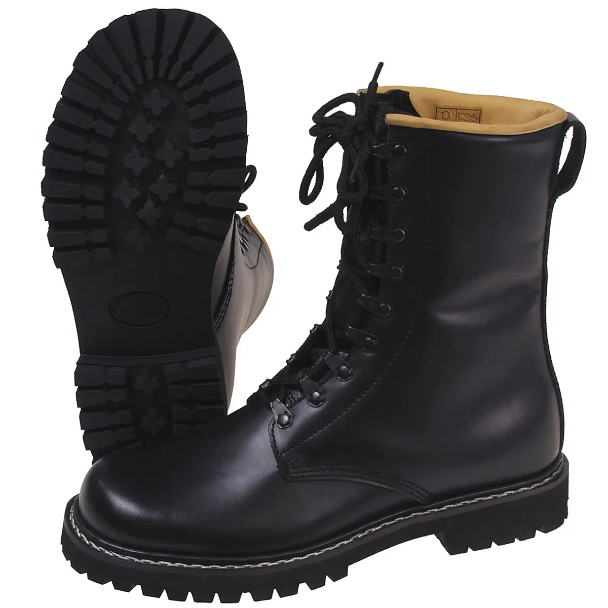 Kampfstiefel Vollleder schwarz