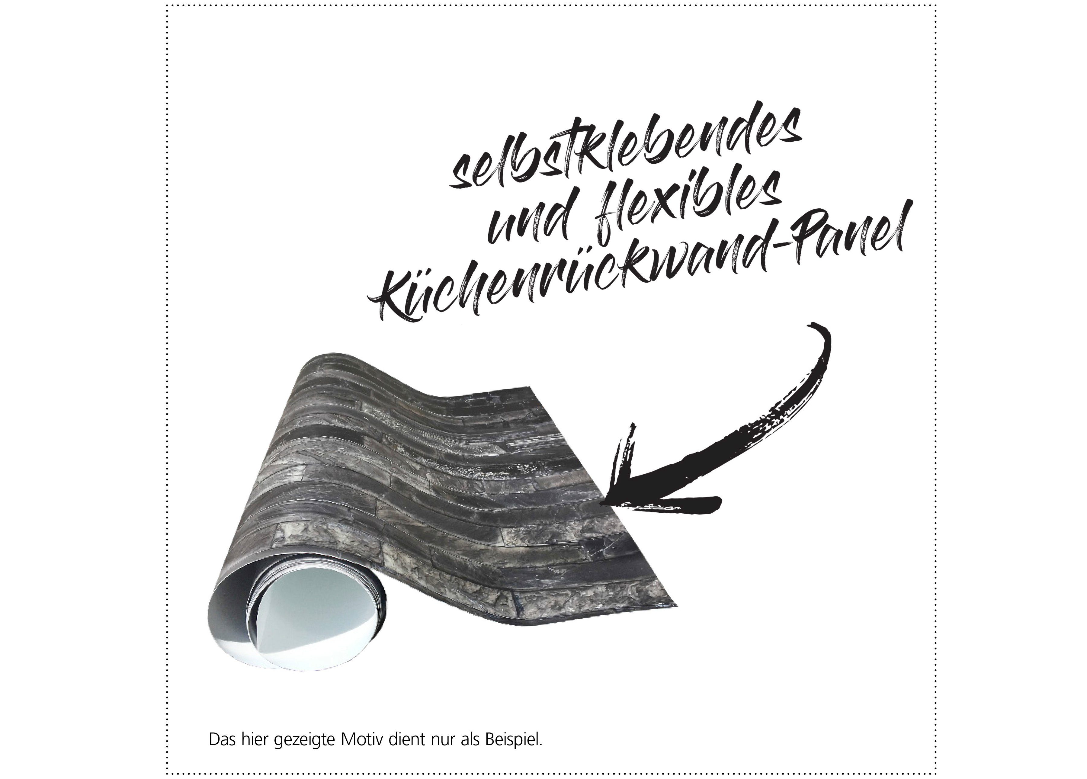 MySpotti Küchenrückwand fixy Amea, (1-tlg), selbstklebende und flexible Küchenrückwand-Folie