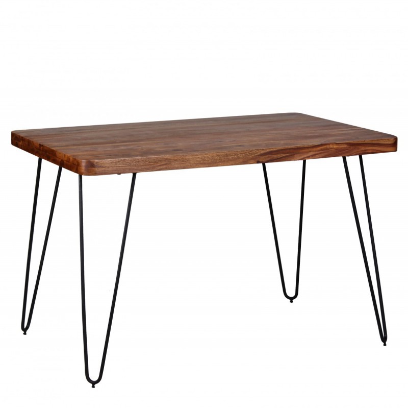 Wohnling Massivholz Sheesham Esstisch 120 x 80 x 76 cm Küchentisch Massiv