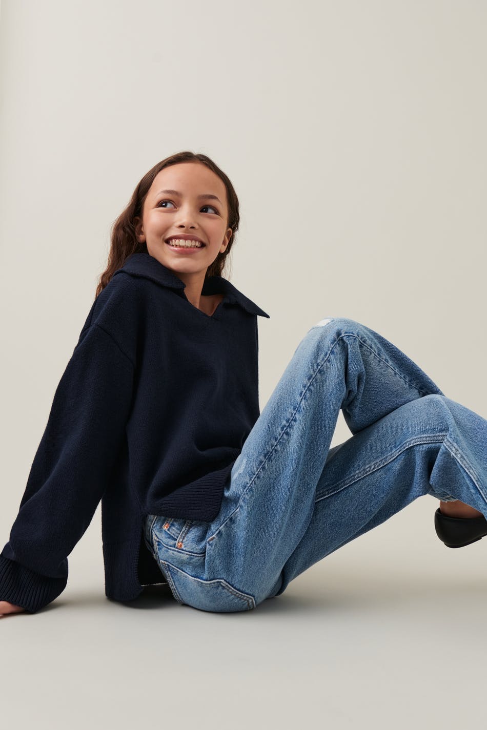 Y loose collar sweater
