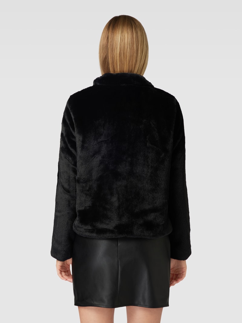 Jacke mit Kunstfell Modell 'VIDA' in schwarz